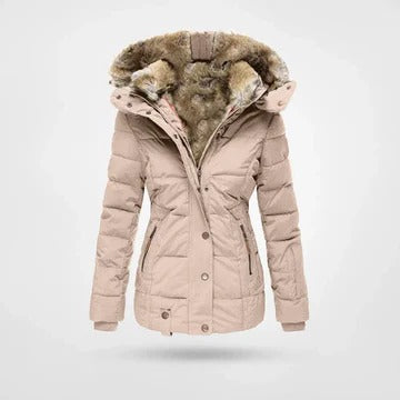 Manteau Hiver Capuche Pour Femme Imperméable Avec Doublure Chaude Et Isolation Protégeant Contre Le Vent