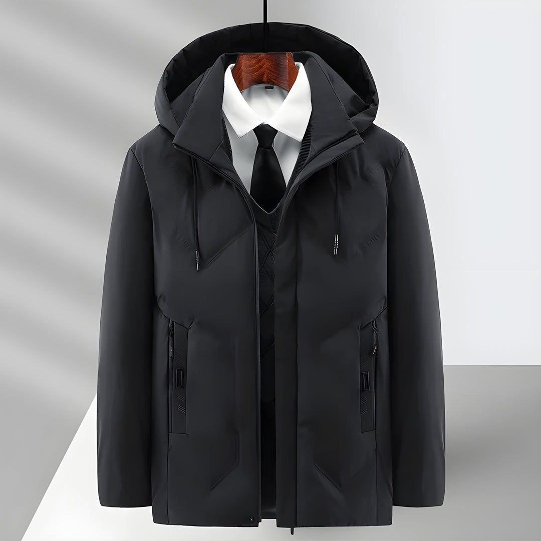 Veste Ajax Pulse Fit Technique Imperméable Avec Capuche Amovible Et Col Montant Matelassé Duvet Poches Étanches