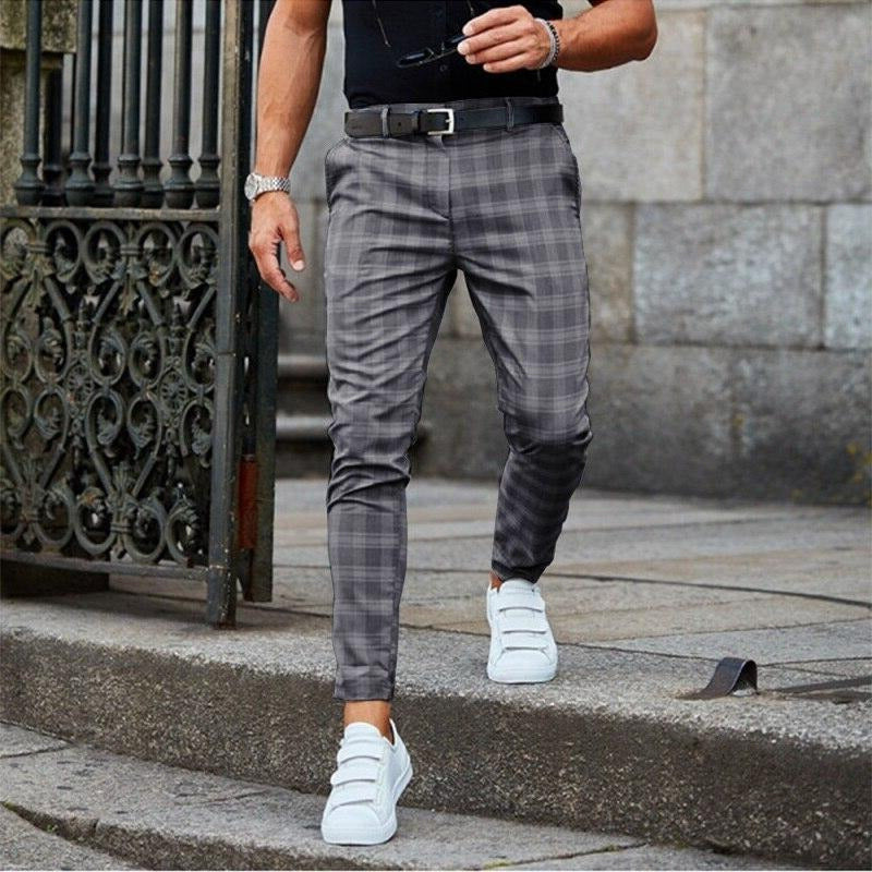 Pantalon Homme À Carreaux Amawinc Moderne Confortable Pour Tenue Décontractée Et Semi Formel