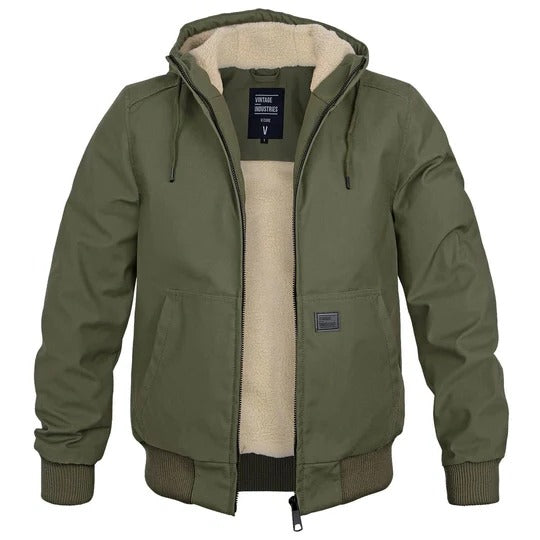 Veste D'Hiver Pour Homme À Capuche Isolante Avec Doublure Polaire Et Zip Durable Résistant