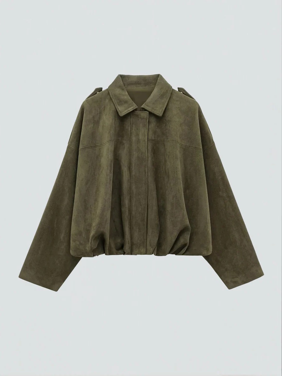 Veste En Suède Classique Pour Un Style Sans Effort Polyvalent Et Moderne Avec Silhouette Légère