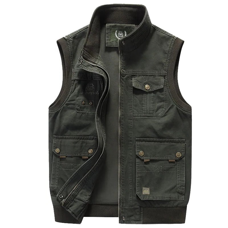 Amawinc Veste Utilitaire Vintage Pour Homme Avec Multiples Poches Pour Des Couches En Plein Air