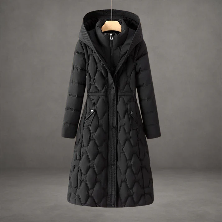 Manteau Longline À Capuche Loranne Avec Doublure Isolante Douce Et Silhouette Épurée