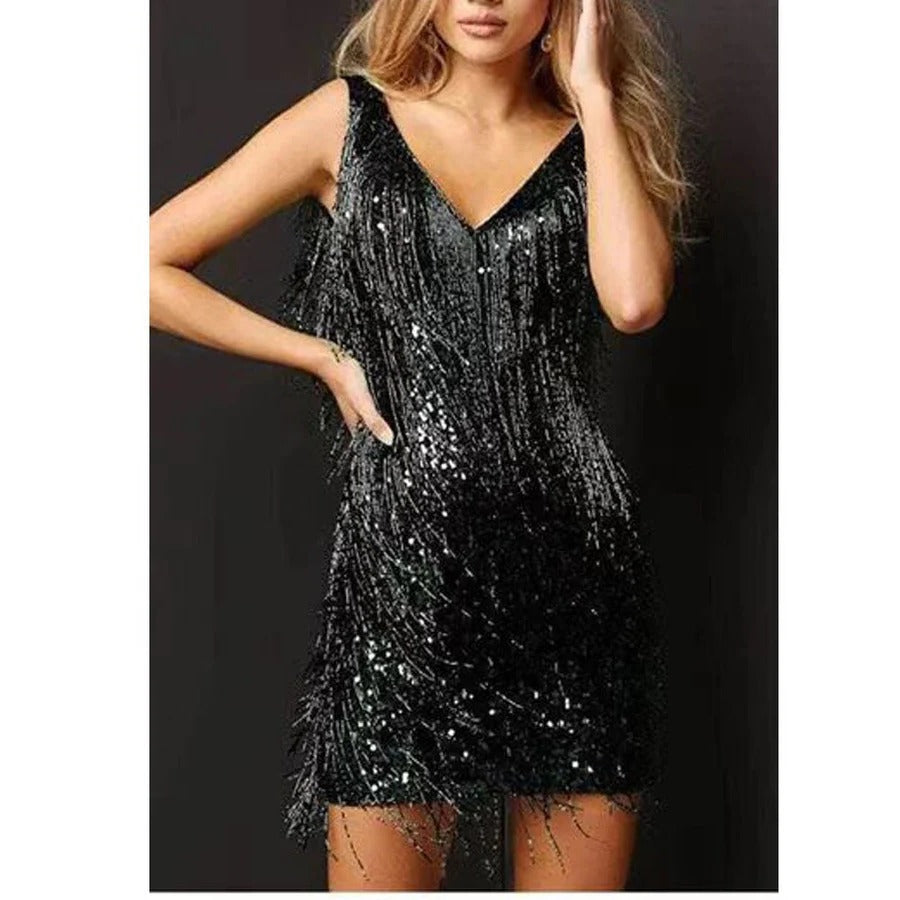 Robe De Cocktail À Franges Amawinc Moderne Silhouette Élégante Pour Soirées Et Événements Spéciaux