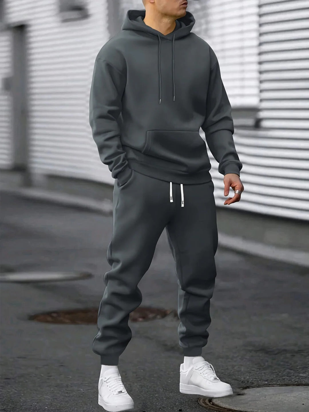Ensemble Survêtement Homme Avec Sweat À Capuche Et Jogger Premium Fleece Pour Fitness Et Détente