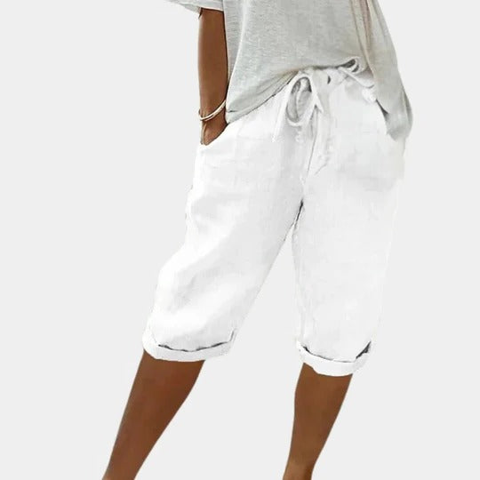 Shorts Pour Femmes Confortables Avec Taille Élastique Et Poches Latérales À La Coupe Droite