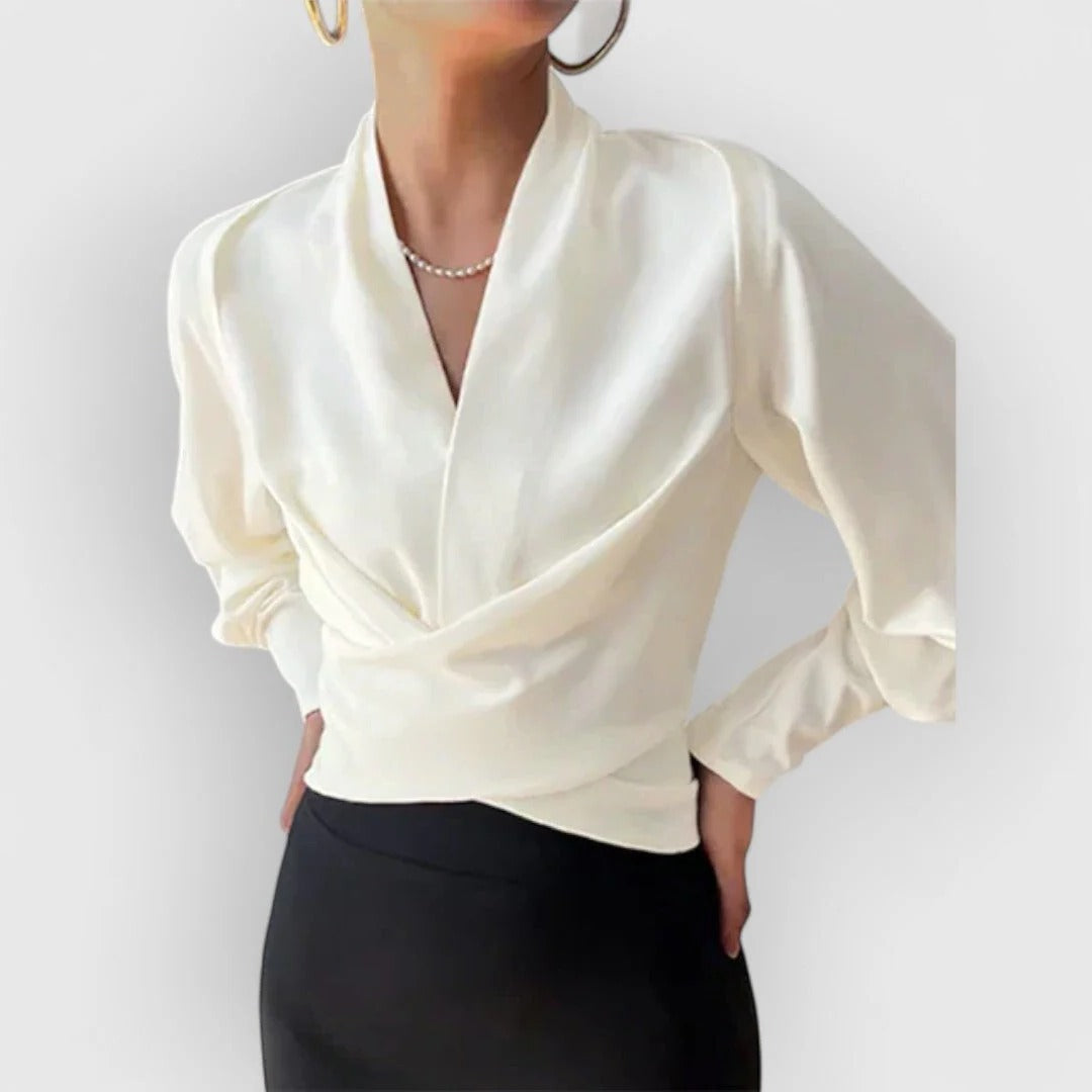 Blouse Femme Manches Bouffantes Coupe Tailleur Élégante Polyvalente Pour Bureau Et Sorties Décontractées