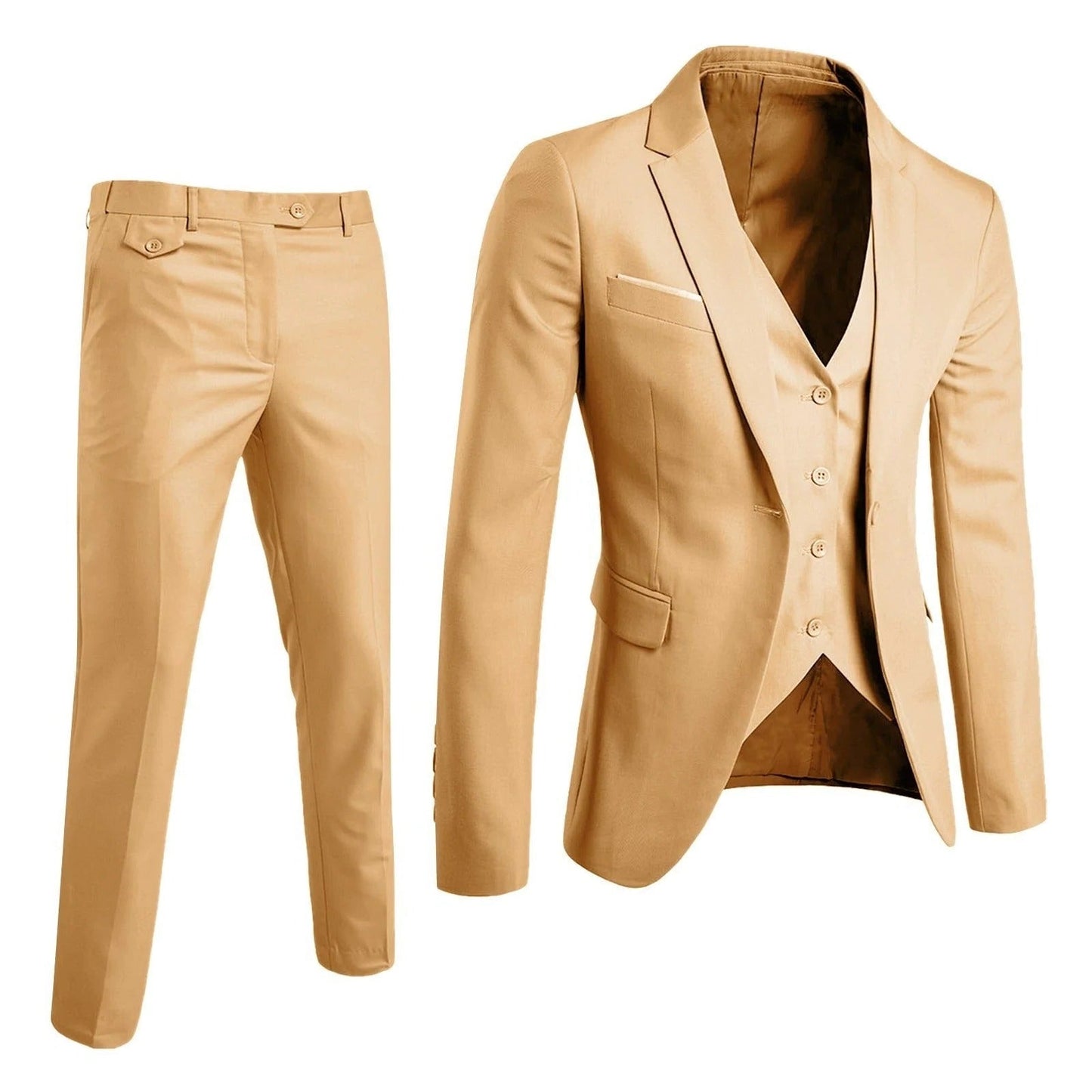 Ensemble Costume Homme 3 Pièces Amawinc Avec Veste Gilet Pantalon Pour Occasions Professionnelles