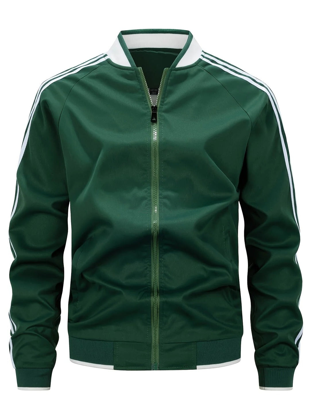 Veste De Sport Légère Pour Homme Style Baseball Avec Zip Avant Et Manches Rayées Idéale Pour Course Et Loisirs