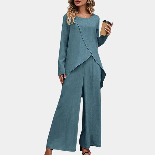 Ensemble Femme Manches Longues Pantalon Deux Pièces Confort Quotidien Pour Activités Intérieures Et Extérieures
