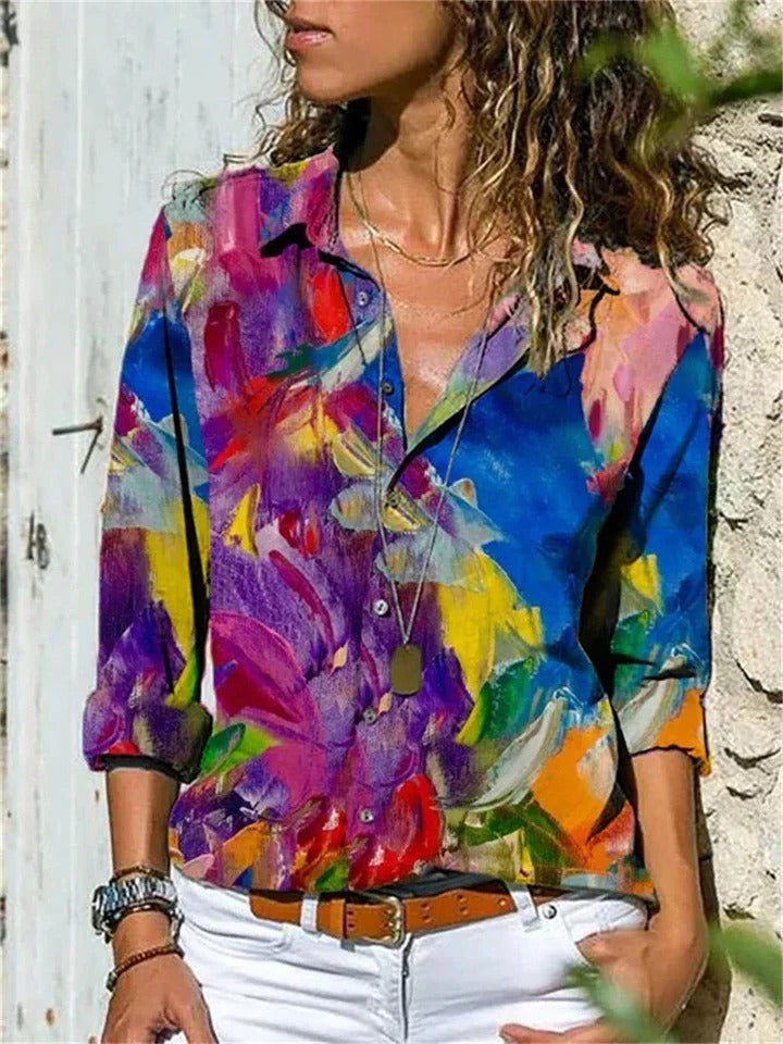 Blouse Élégante À Manches Longues Pour Le Port Quotidien Confortable Et Coupe Droite