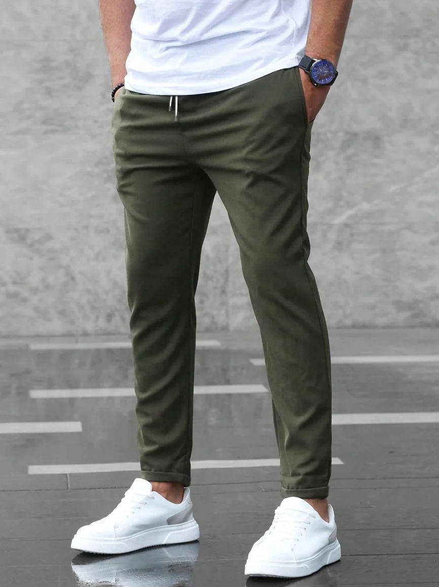 Pantalon Homme Décontracté Élastique Confort Adaptatif Pour Travail Weekend Élégant Et Polyvalent