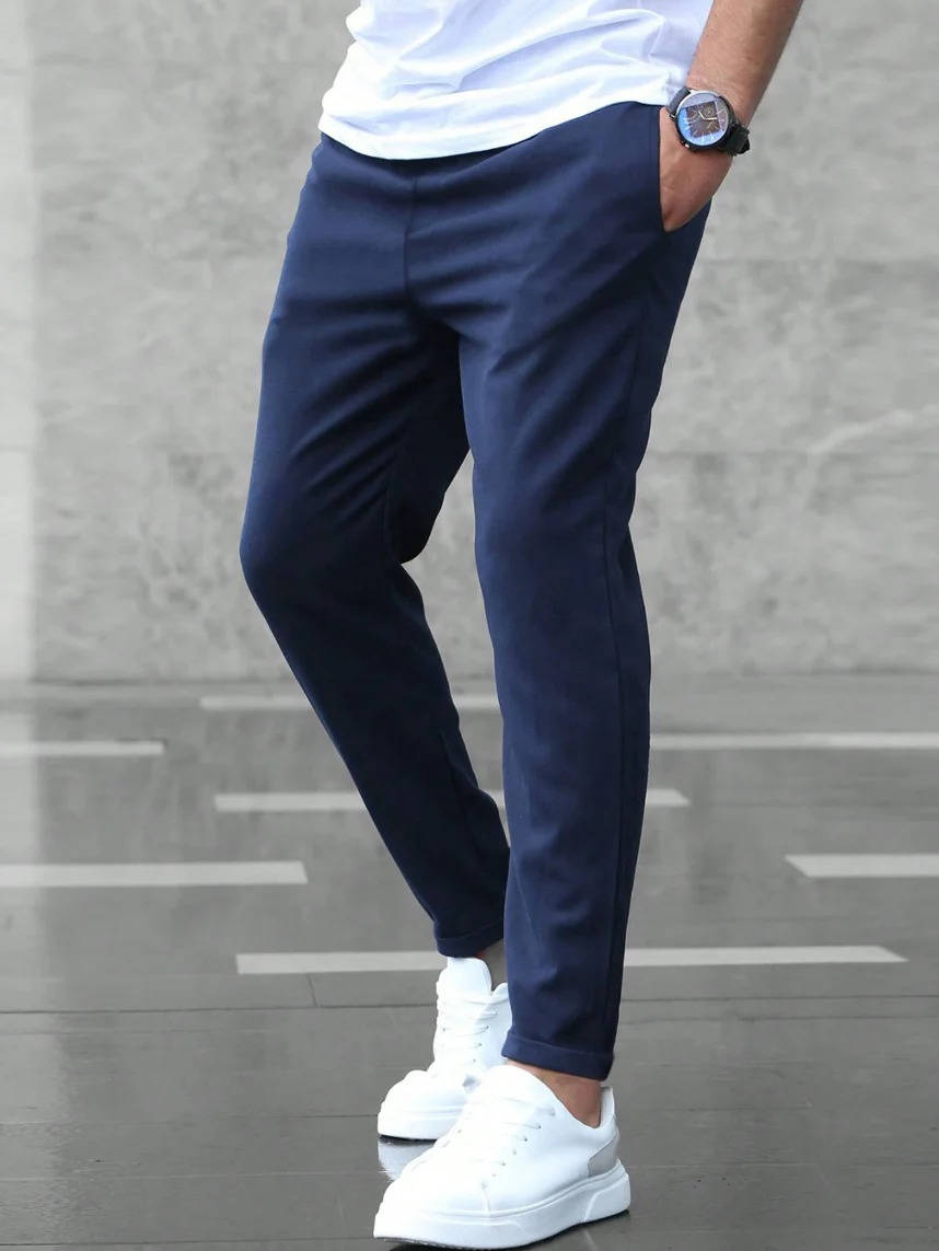 Amawinc Pantalon Décontracté Homme Slim Fit À Cordon De Serrage Pour Confort Toute La Journée Et Style Quotidien