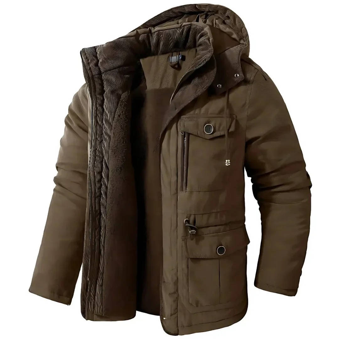 Parka Doudoune Homme Avec Capuche Résistant Au Vent Pour Temps Froid Extérieur Chaud
