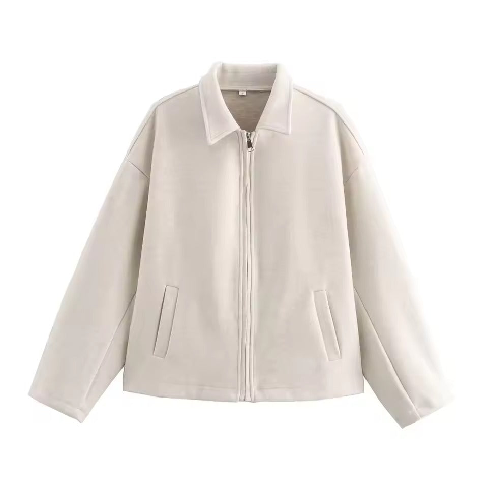 Veste Nordisk-Flair Femme En Mélange De Laine Coupe Décontractée Zip Devant Col Revers Longueur À La Hanche