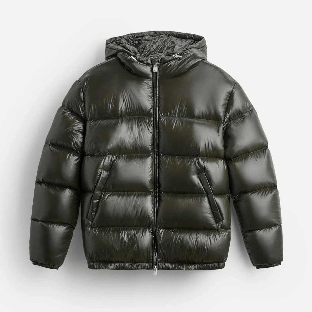 Doudoune Matelassée Brillante À Capuche Pour Homme Amawinc Chaude Léger Imperméable Confortable
