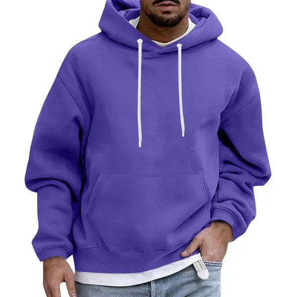 Sweat À Capuche Oversize Pour Homme En Mélange Coton Ultra Doux Avec Poche Kangourou Et Capuche À Cordon
