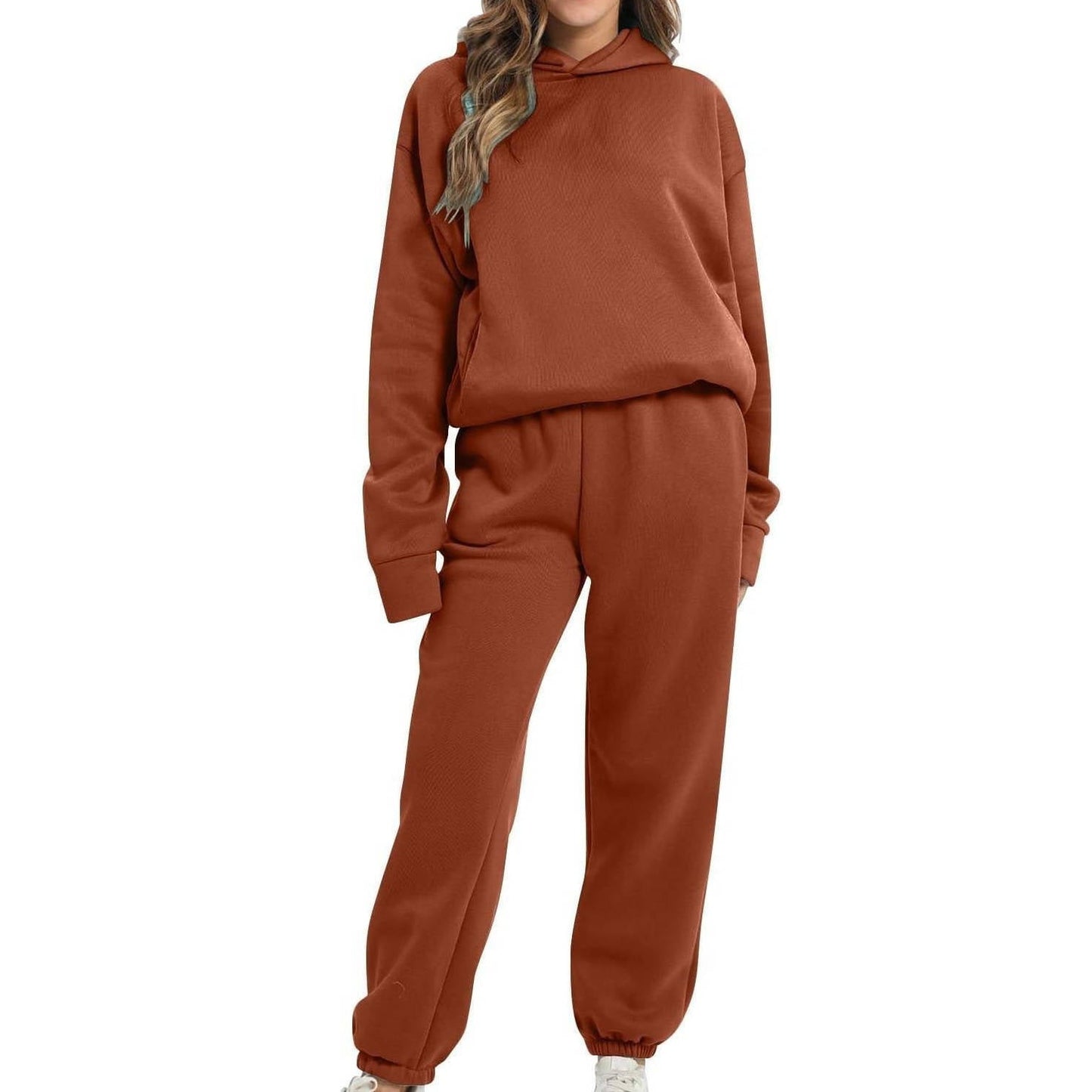 Ensemble Jogger Oversize Pour Femme Deux Pièces Avec Hoodie Confort Durable Et Silhouette Élégante Amawinc