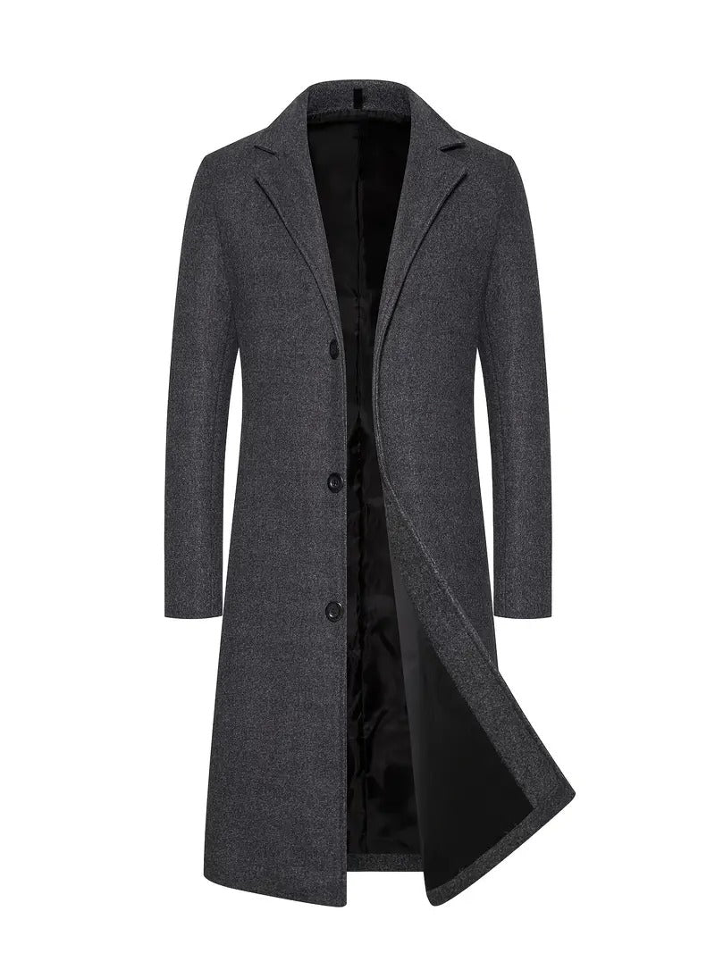 Manteau Long Homme Camel En Laine Classique Pour Travail Et Vie Quotidienne Décontractée