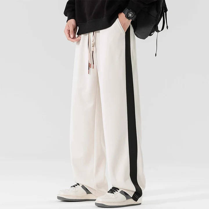 Amawinc Pantalon De Survêtement Homme Ample Avec Bande Latérale Et Cordon De Serrage Pour Confort Quotidien