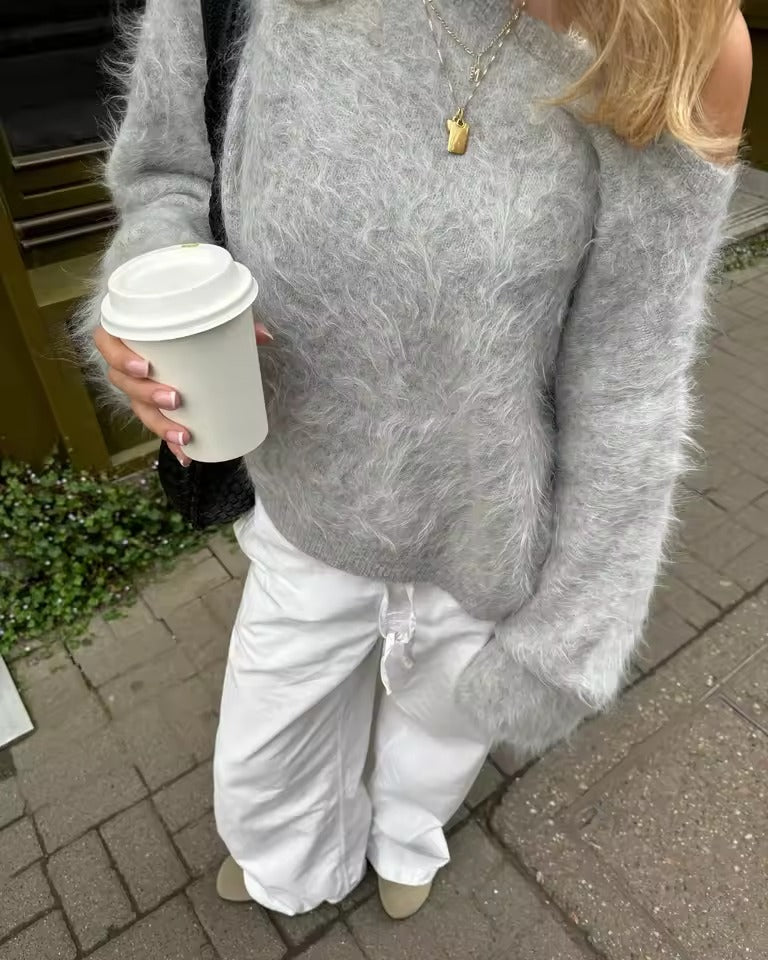 Amawinc Pull Court En Fourrure Peluche Femme Douillet Et Moderne Pour Déjeuner Weekend Et Sorties
