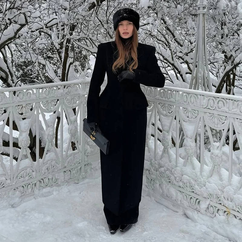 Amawinc Manteau Long En Laine Classique Pour Femmes Pour Travail Week End Et Sorties