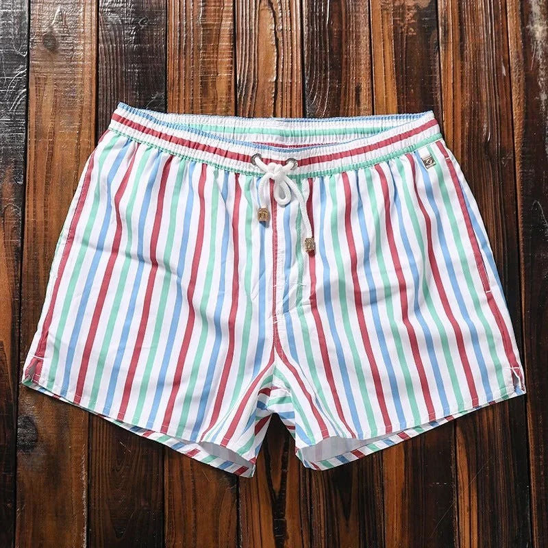 Shorts De Bain Pour Homme À Rayures Amawinc Quick Dry Trunks Avec Cordon Confortable Et Ajustement Idéal