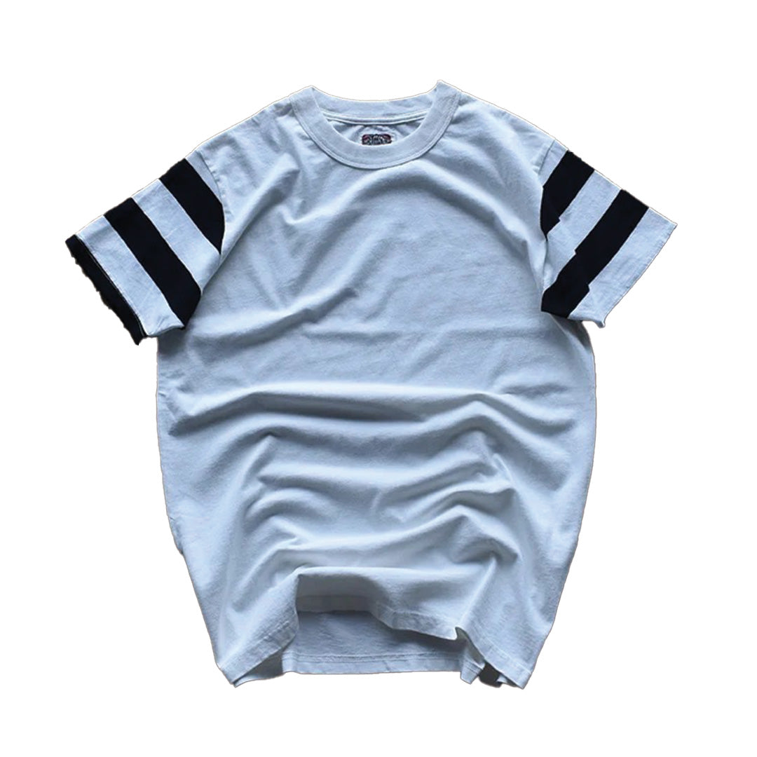 Tee Shirt Rayé Décontracté En Coton Avec Manches Contrastées Heritage Universitaire Streetwear