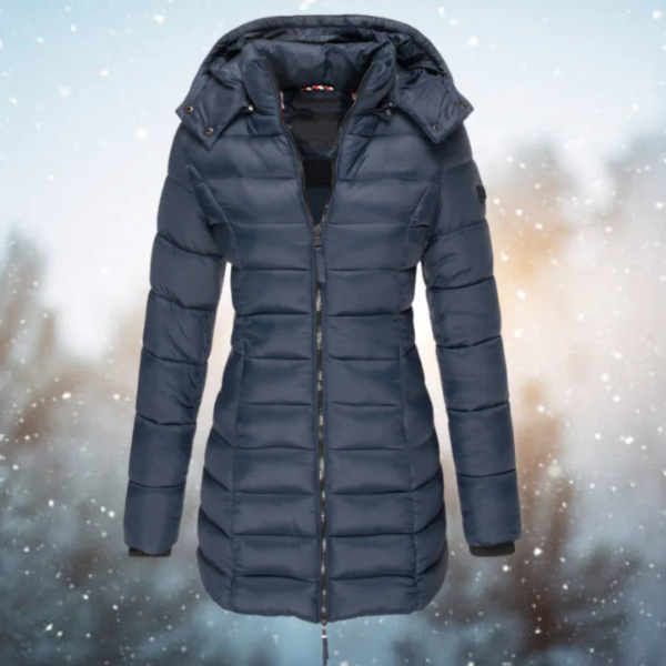 Nordisk-Flair Doudoune Longue Femme Coupe Ajustée Isolation Matelassée Capuche Amovible