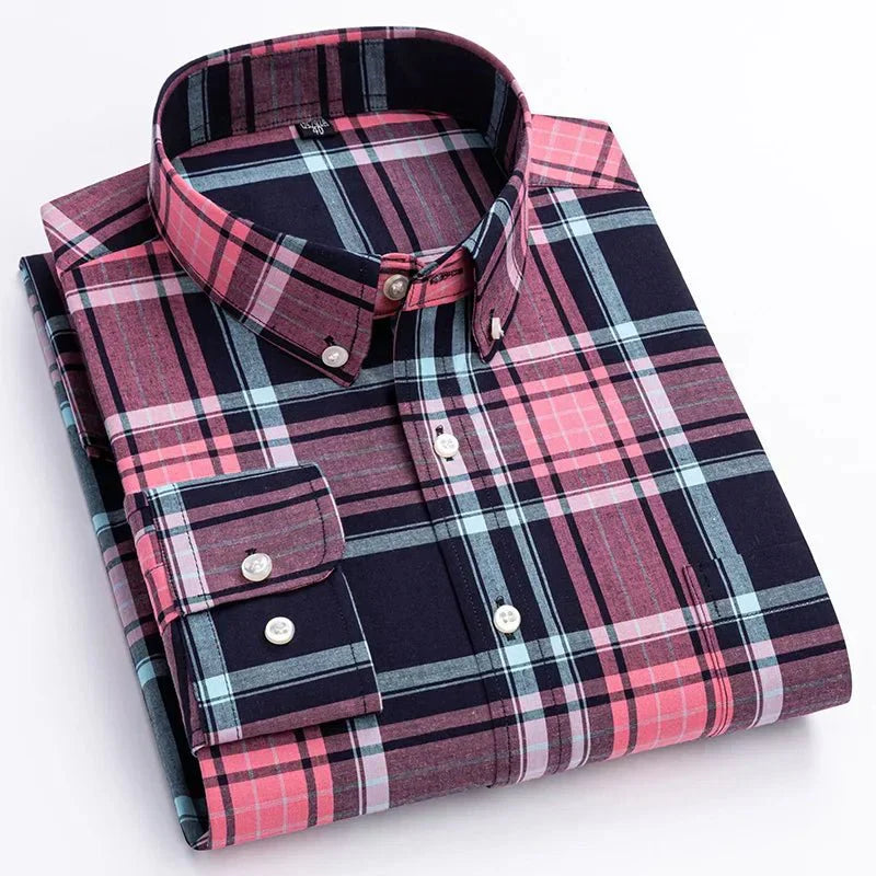 Chemise Pour Homme À Carreaux Boutonnée Amawinc Bryan Confort Moderne Pour Tous Les Jours Polyvalente