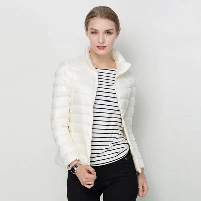 Veste Duvet Ultra Légère Pour Femmes Coupe Regular Courte Polyvalente Pour Voyage Et Loisirs