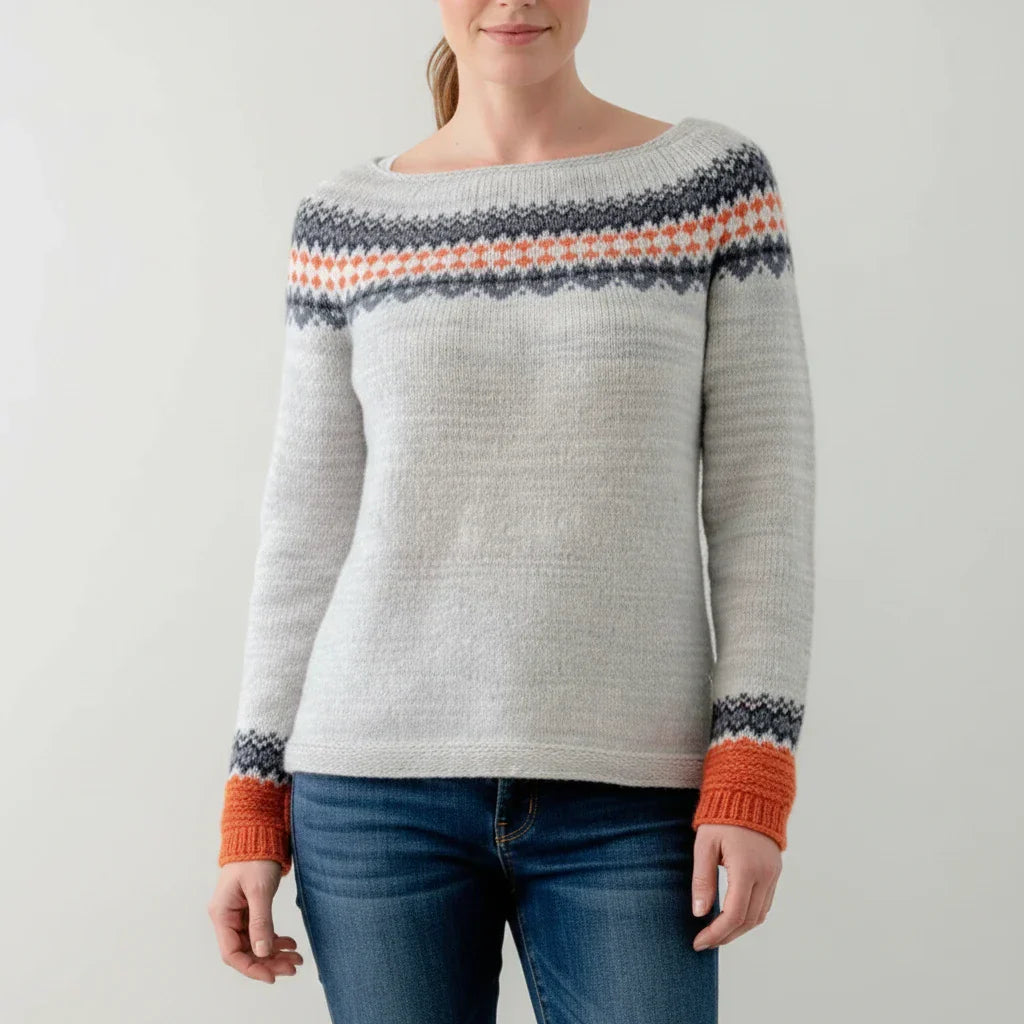 Pull Imprimé Pour Femme Col Rond Coupe Décontractée Idéal Pour Superposer Imprimés Fair Isle Et Motifs Arbres