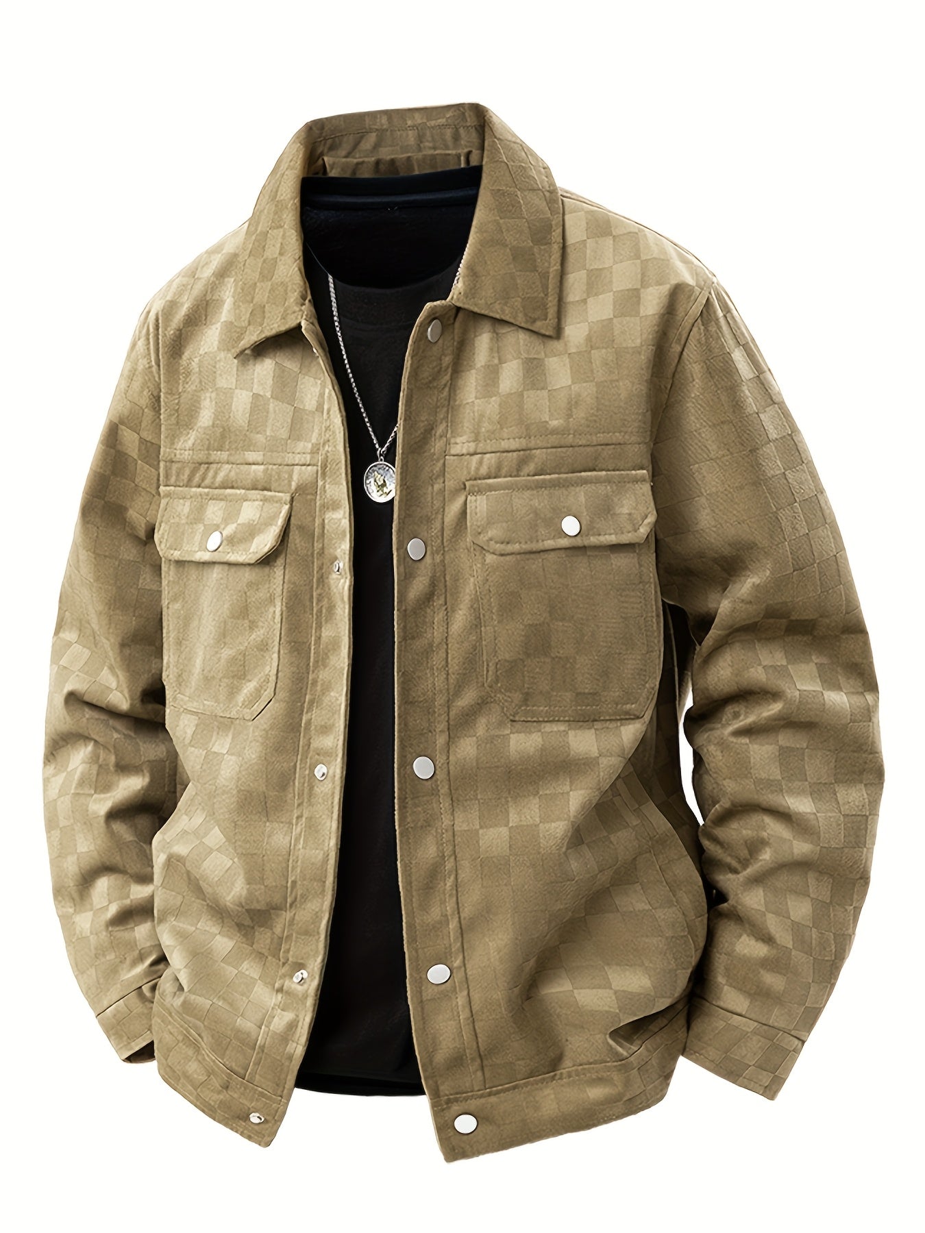 Veste Trucker À Carreaux Coupe Décontractée Pour Homme Amawinc Boutons Devant Poches Poitrine Confort