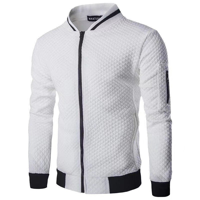 Mason Homme Cardigan À Capuche À Carreaux Matelassé Style Bomber Pour Automne Hiver Veste Extérieure Amawinc