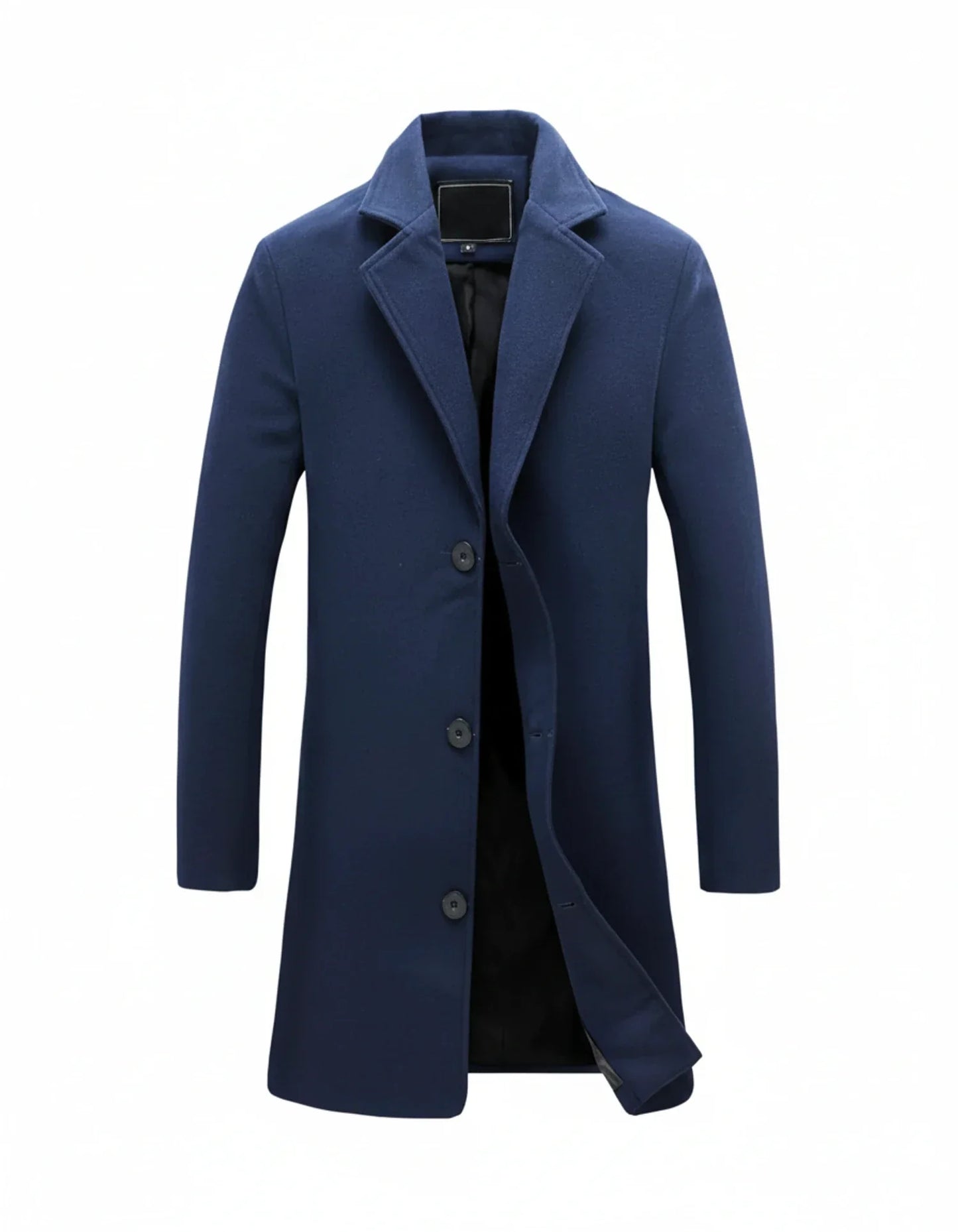 Manteau Long Classique Pour Homme Amawinc Avec Revers Cranté Bouton Devant Polyvalent Pour Tenue Formelle Ou Décontractée