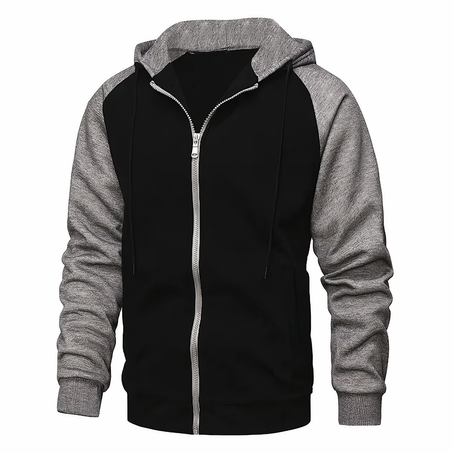 Kyle Hoodie Zippé Homme Casual Sportif Amawinc Léger Confort Gris Deux Tons Pour Activités Physiques Et Loisirs