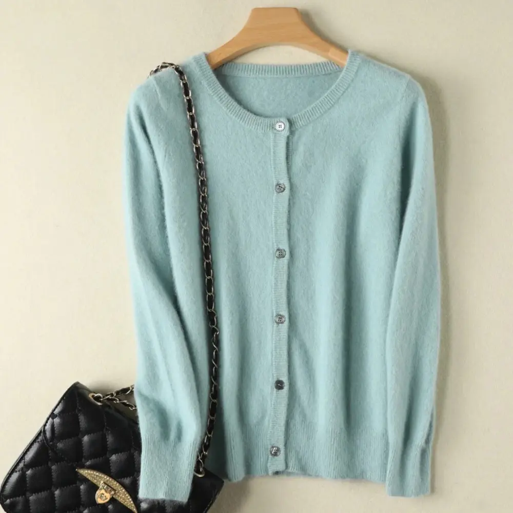 Cardigan Femme Ample Cachemire Vison Mira Doux Chaud Pour Tous les Jours Quotidiens