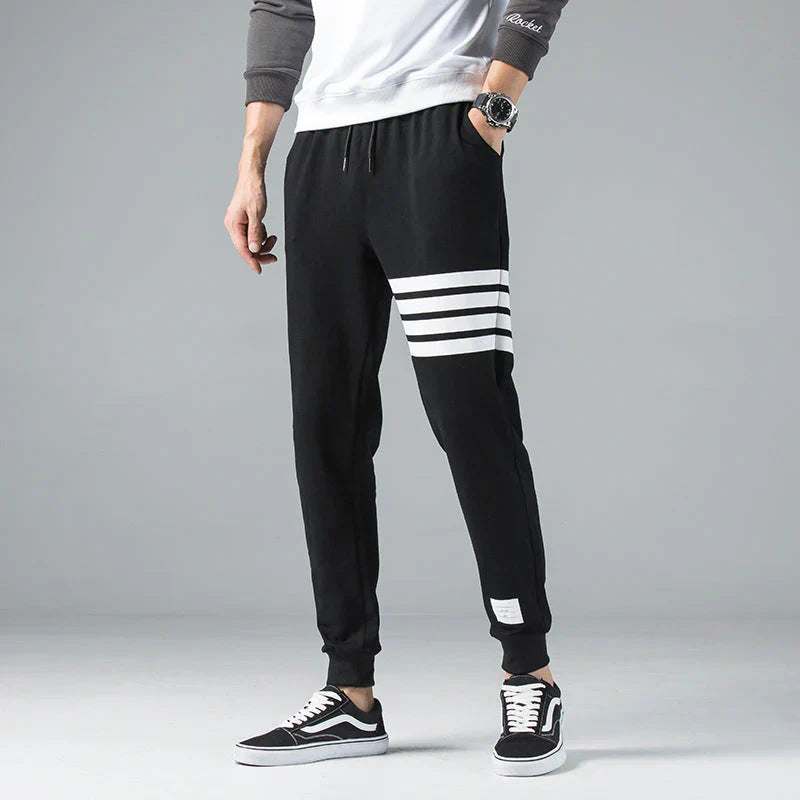 Nolan Rayé Jogger En Mélange De Coton Pour Homme Avec Cordon De Serrage Et Rayures Latérales