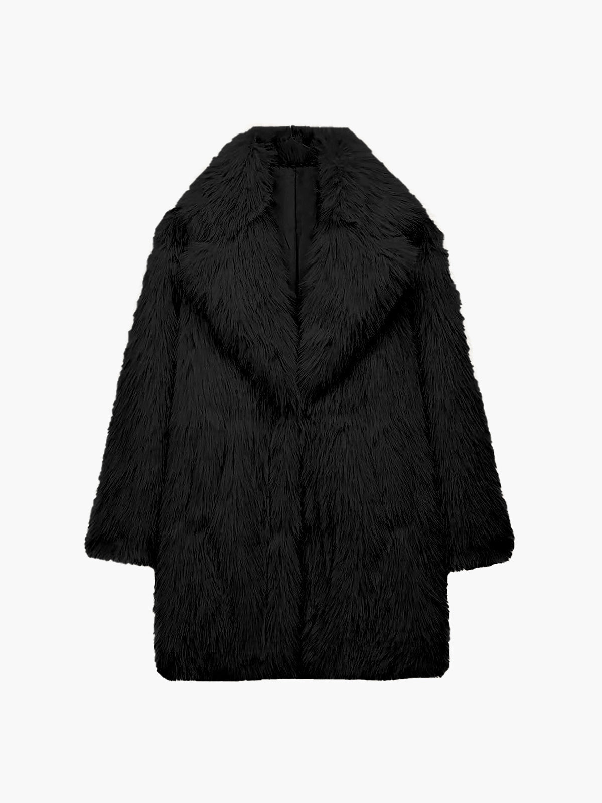 Manteau Oversize En Fausse Fourrure Pour Femme Minky Manches Longues Décontracté Élégant