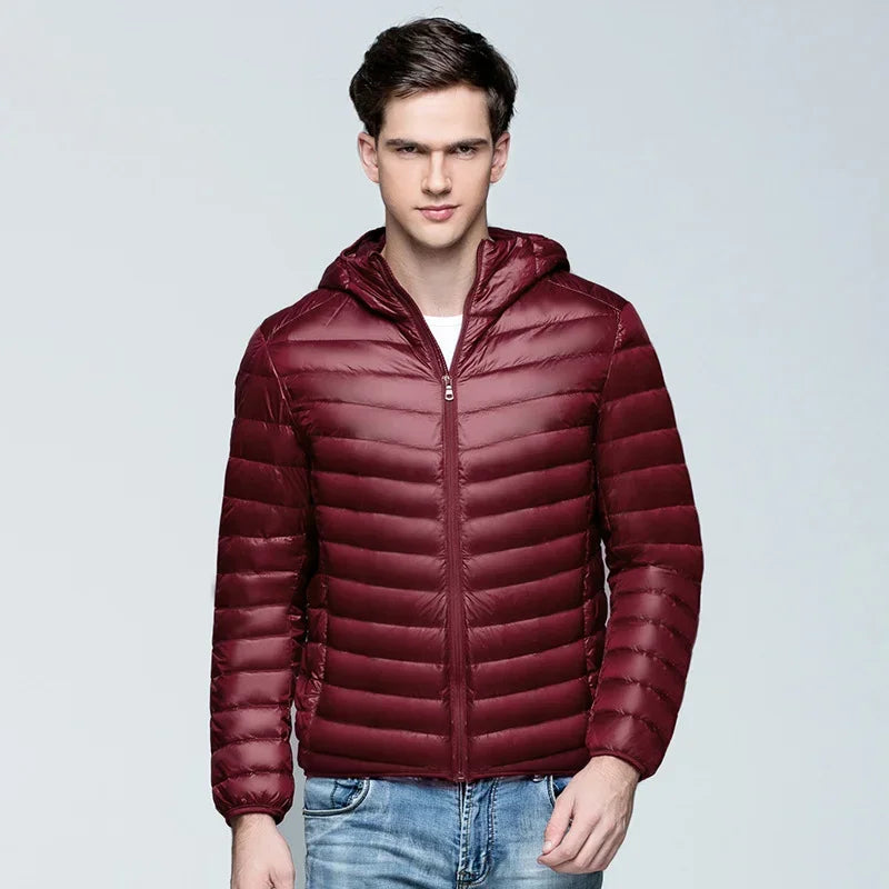 Veste Matelassée Ultralégère Pour Homme Hiver Par Amawinc Capuche Pliable Pour Confort Et Chaleur