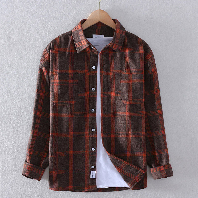Chemise Homme À Carreaux En Flanelle Coupe Regular Bouton En Coton Naturel Amawinc Nordisk Flair