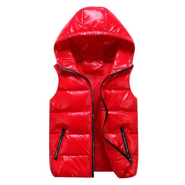 Gilet Matelassé Pour Homme Avec Capuche Résistant Au Vent Coupe Décontractée Veste Hiver Brillante
