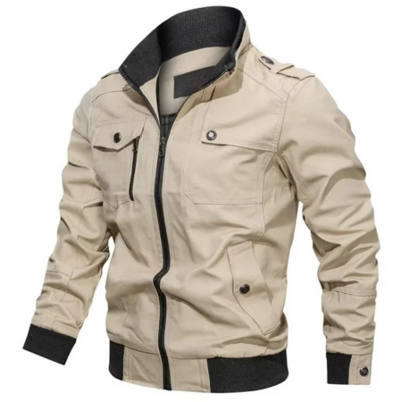 Amawinc Veste Décontractée Pour Homme En Coton Col Montant Léger Pour Printemps Automne