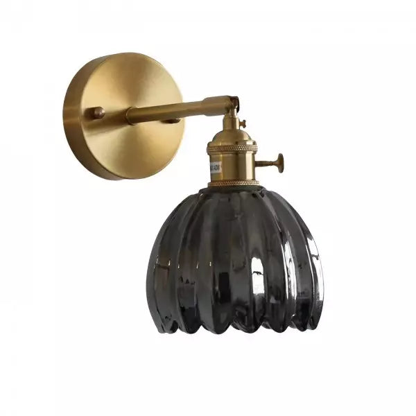 Vintage Blumenknospen-Tulpen-Glaswandlampe