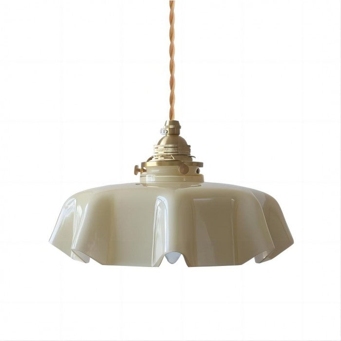 Hängelampe im Retro-Stil mit Glasblumen-Design
