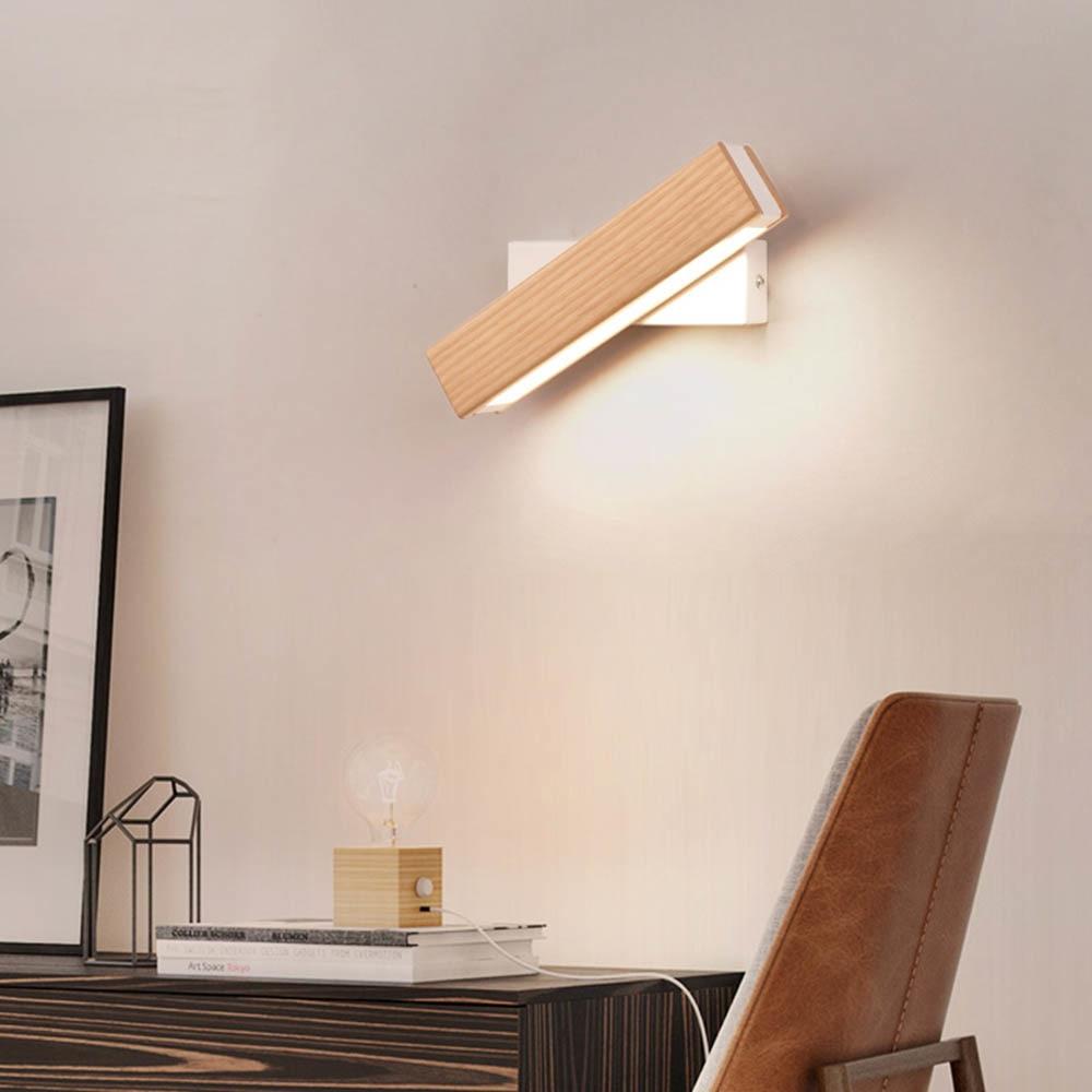Drehbare LED-Holzwandleuchte RotoWood™