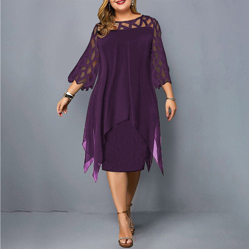 Elegantes Salome Midi-Kleid in großen Größen