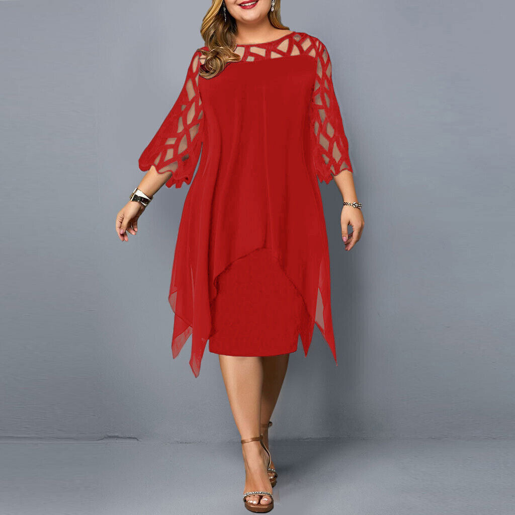 Elegantes Salome Midi-Kleid in großen Größen