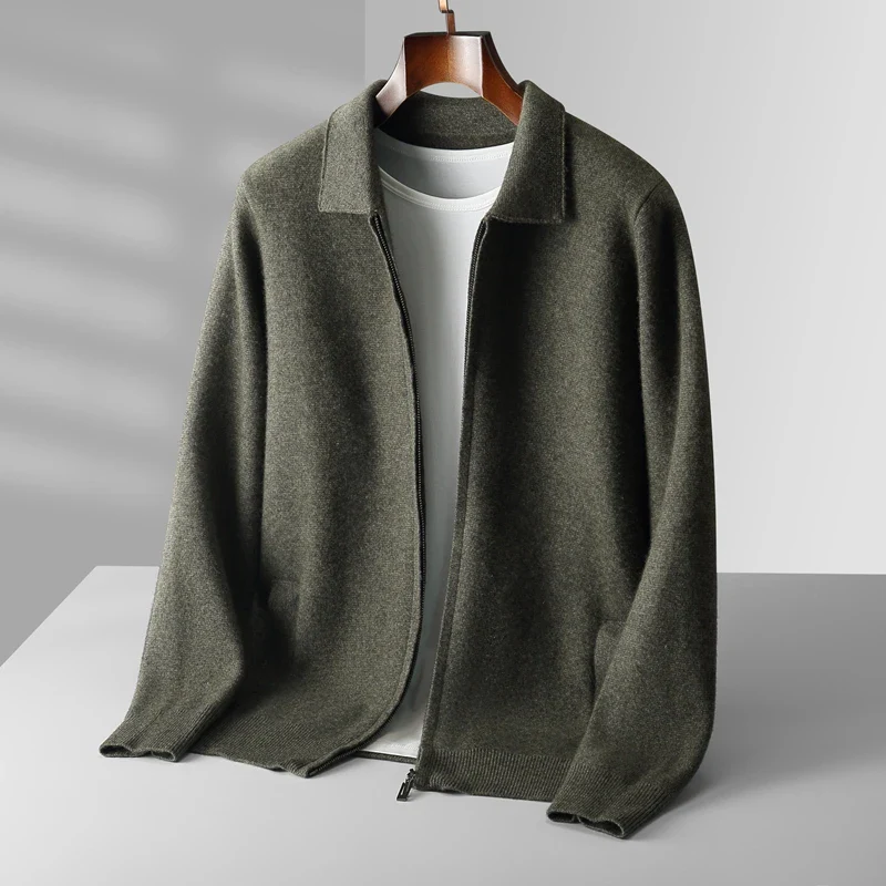 Gilet Homme En Cachemire Zippé Devant Coupe Regular Avec Bords Côtes Respirant Premium