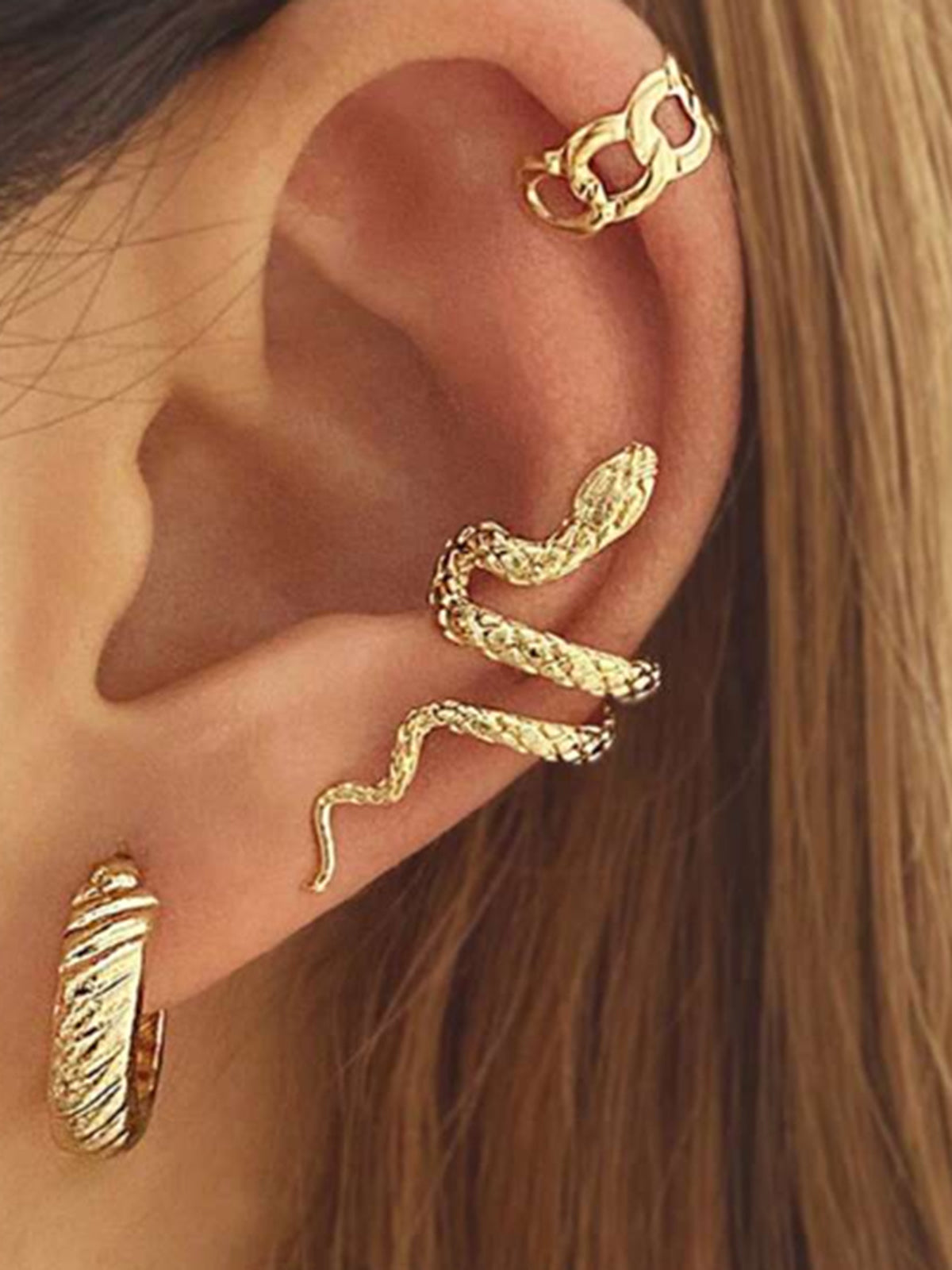 Single Snake-Shaped Ear Cuff - Amawinc